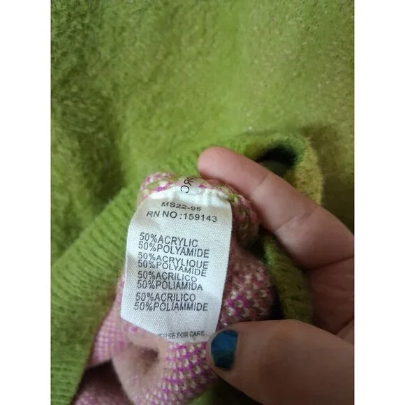 FRNCH Paris Ulyssia Floral Sweater Coquette Soft Boho Cottage Green Sz Medium - Picture 6 of 8